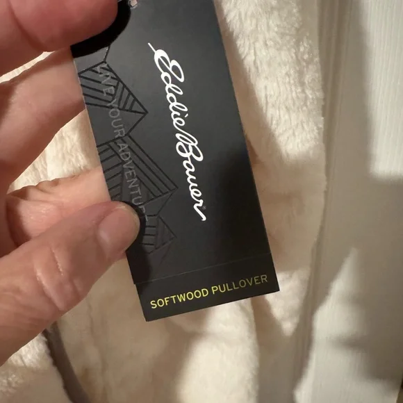 Eddie Bauer Cream Fleece Pullover Jacket - Picture 4 of 5